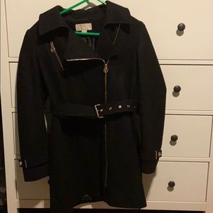 Michael Kors Asymmetrical Belted Trench Coat